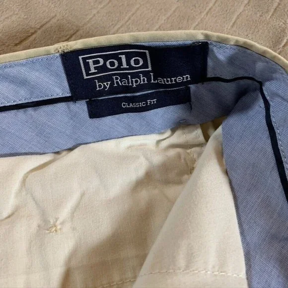 Polo Ralph Lauren Mens 38 Khaki Dress Pants Beige Classic Fit Straight Prep Golf - Picture 4 of 11